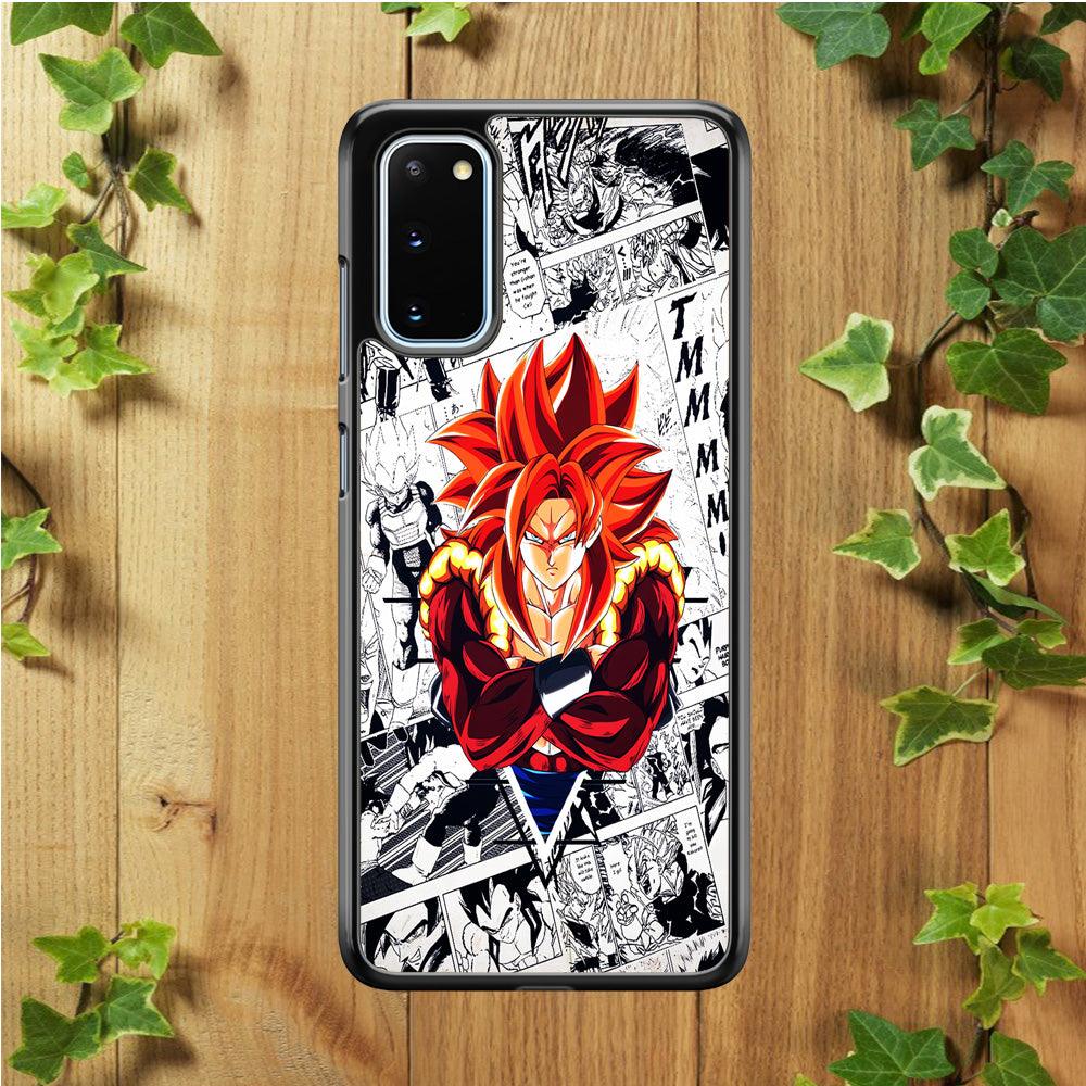 Gogeta Comic Background Samsung Galaxy S20 Case-Rubber / Black (2D Case)-Xtracase