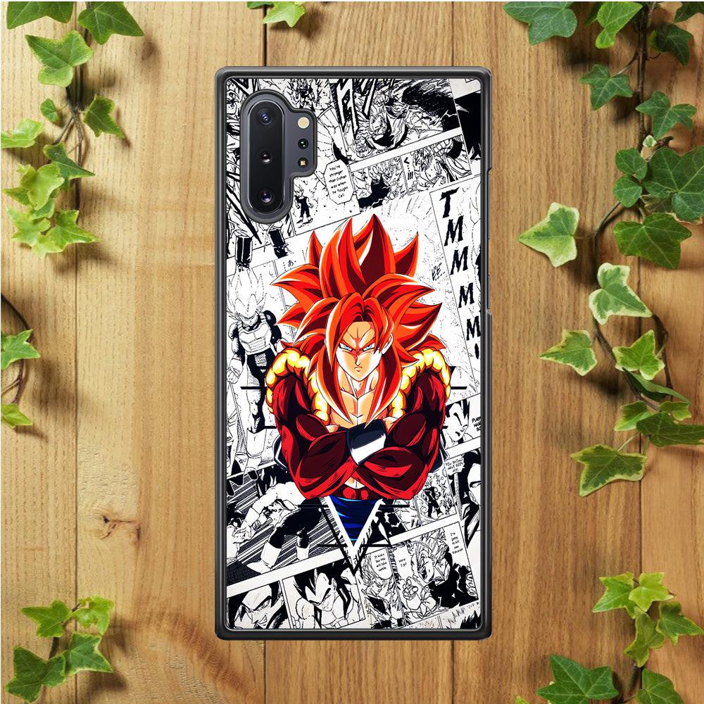 Gogeta Comic Background Samsung Galaxy Note 10 Plus Case-Rubber / Black (2D Case)-Xtracase