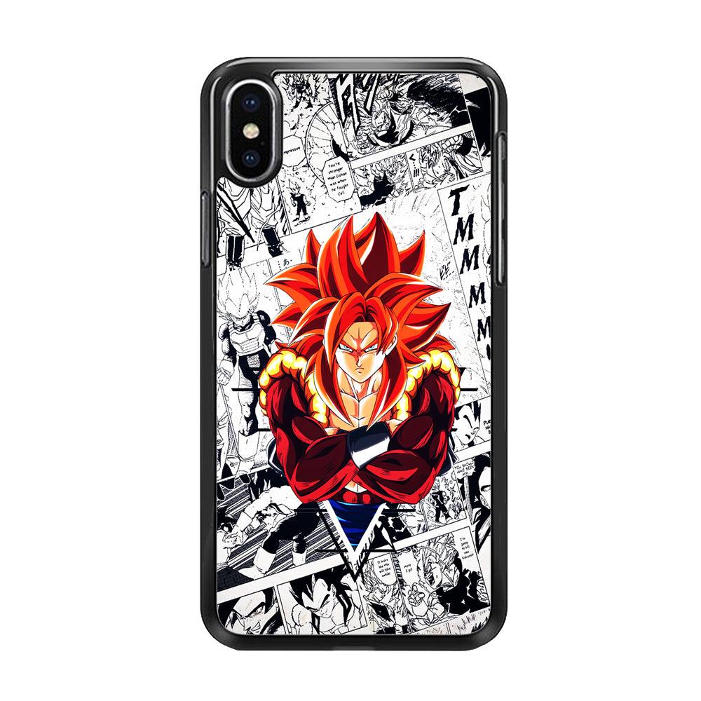 Gogeta Comic Background iPhone X Case-Rubber / Black (2D Case)-Xtracase