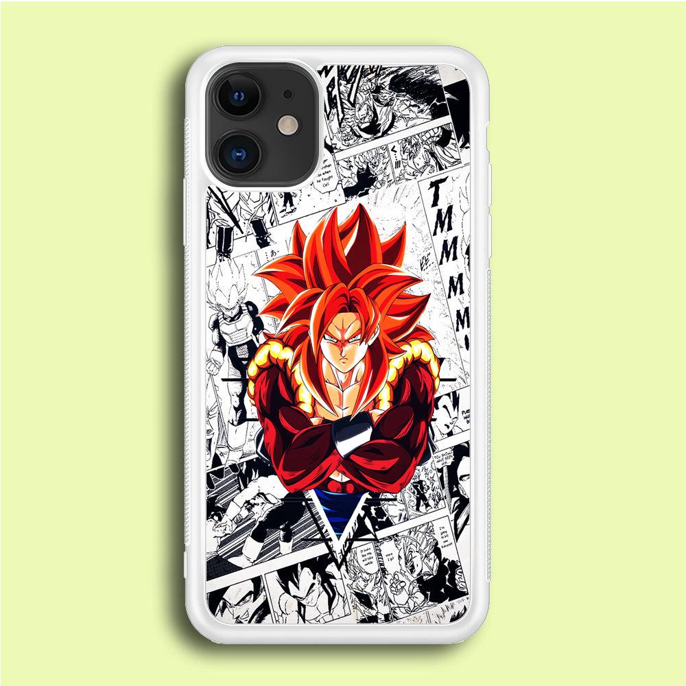 Gogeta Comic Background iPhone 12 Case-Rubber / White (2D Case)-Xtracase