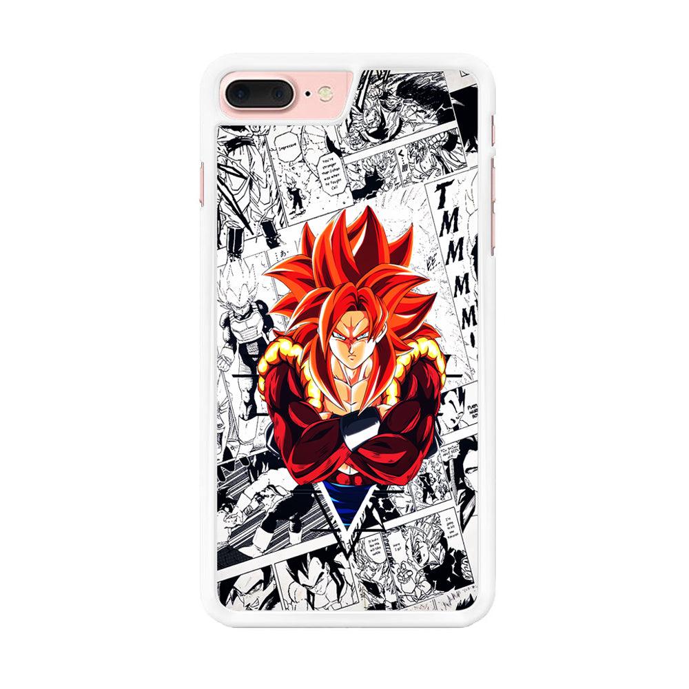 Gogeta Comic Background iPhone 8 Plus Case-Rubber / White (2D Case)-Xtracase