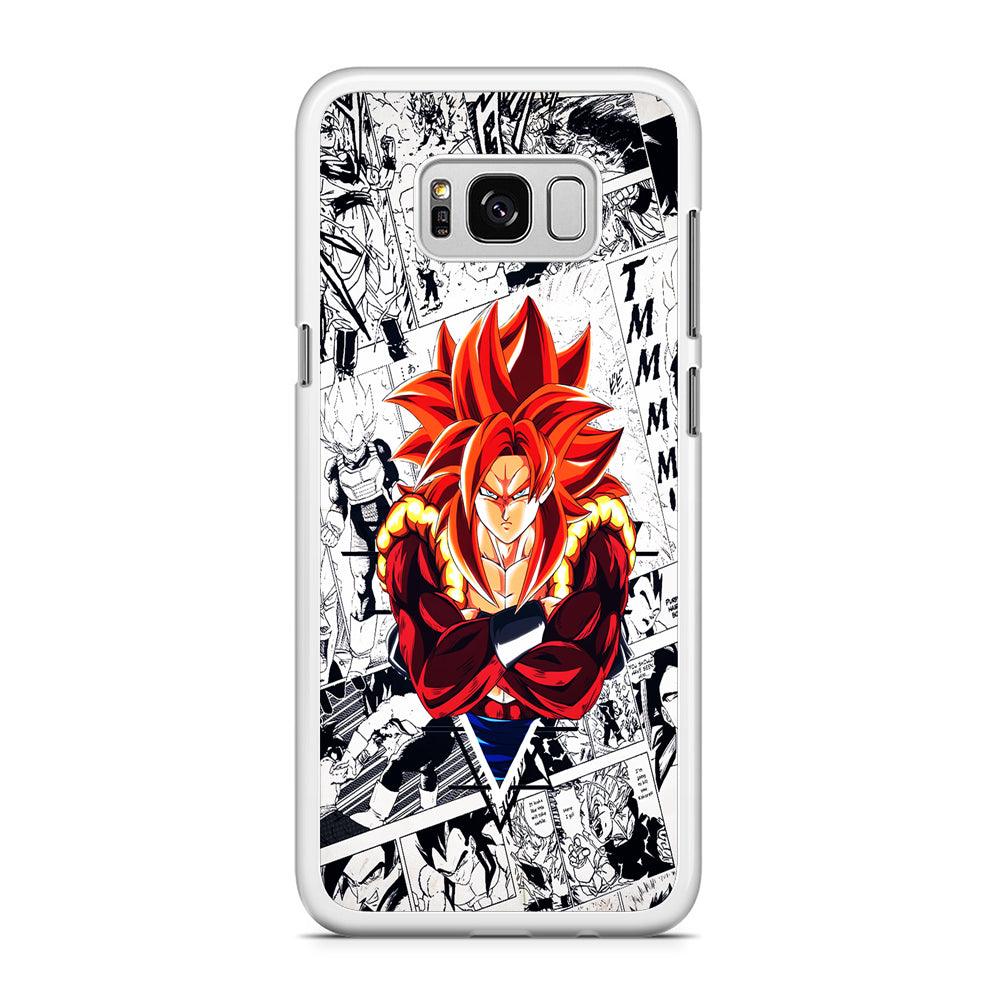 Gogeta Comic Background Samsung Galaxy S8 Case-Rubber / White (2D Case)-Xtracase