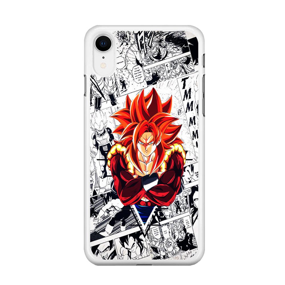 Gogeta Comic Background iPhone XR Case-Rubber / White (2D Case)-Xtracase