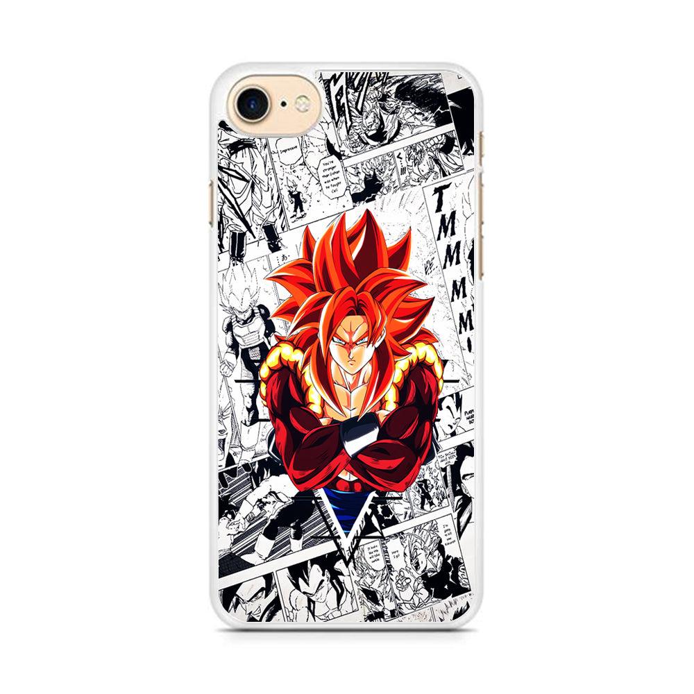 Gogeta Comic Background iPhone 8 Case-Rubber / White (2D Case)-Xtracase