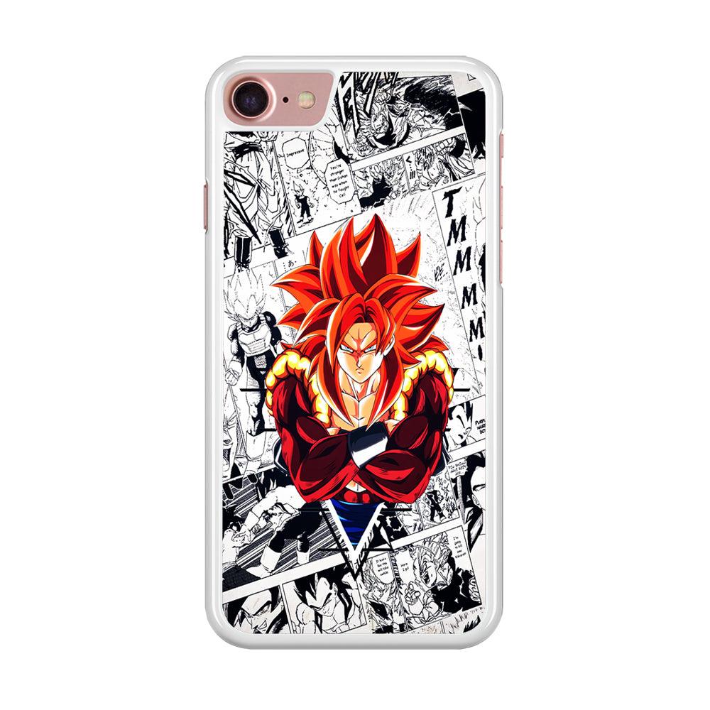 Gogeta Comic Background iPhone SE 2020 Case-Rubber / White (2D Case)-Xtracase