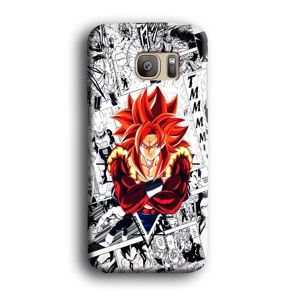 Gogeta Comic Background Samsung Galaxy S7 Edge Case-Plastic / Full Wrap (3D Case)-Xtracase
