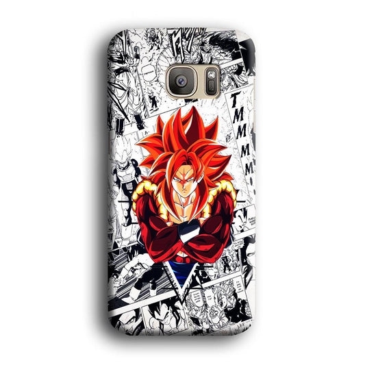 Gogeta Comic Background Samsung Galaxy S7 Edge Case-Plastic / Full Wrap (3D Case)-Xtracase