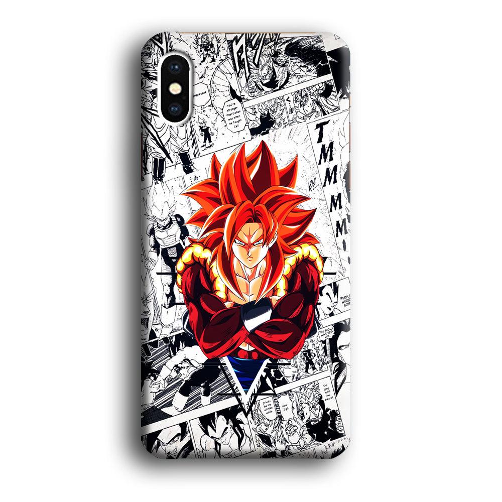 Gogeta Comic Background iPhone X Case-Plastic / Full Wrap (3D Case)-Xtracase