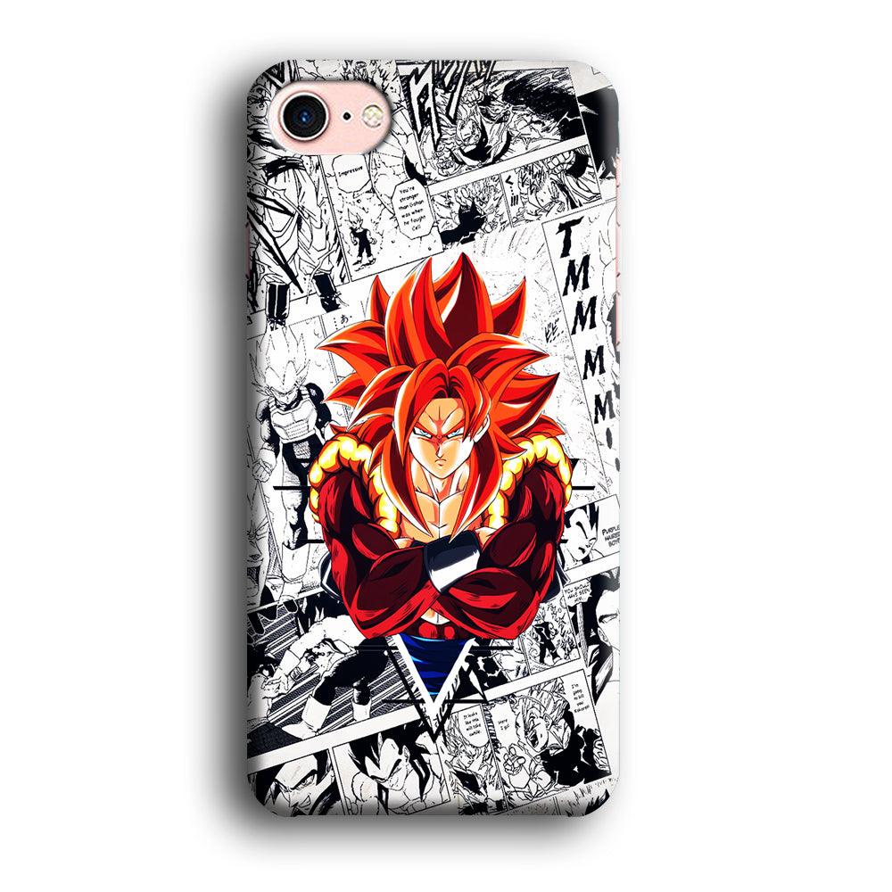 Gogeta Comic Background iPhone 8 Case-Plastic / Full Wrap (3D Case)-Xtracase