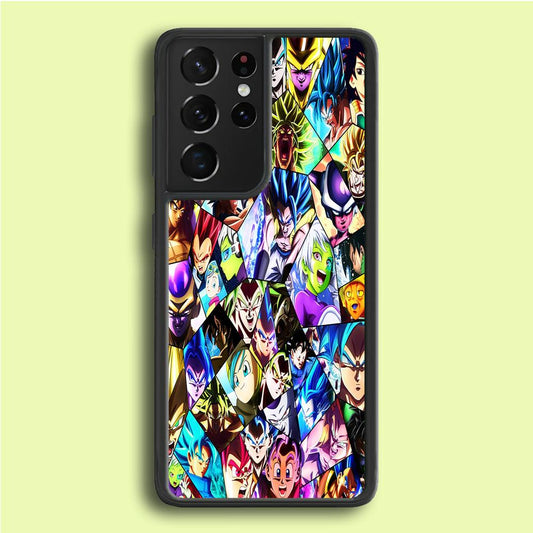 Goku And All Characters Samsung Galaxy S21 Ultra Case-Rubber / White (2D Case)-Xtracase