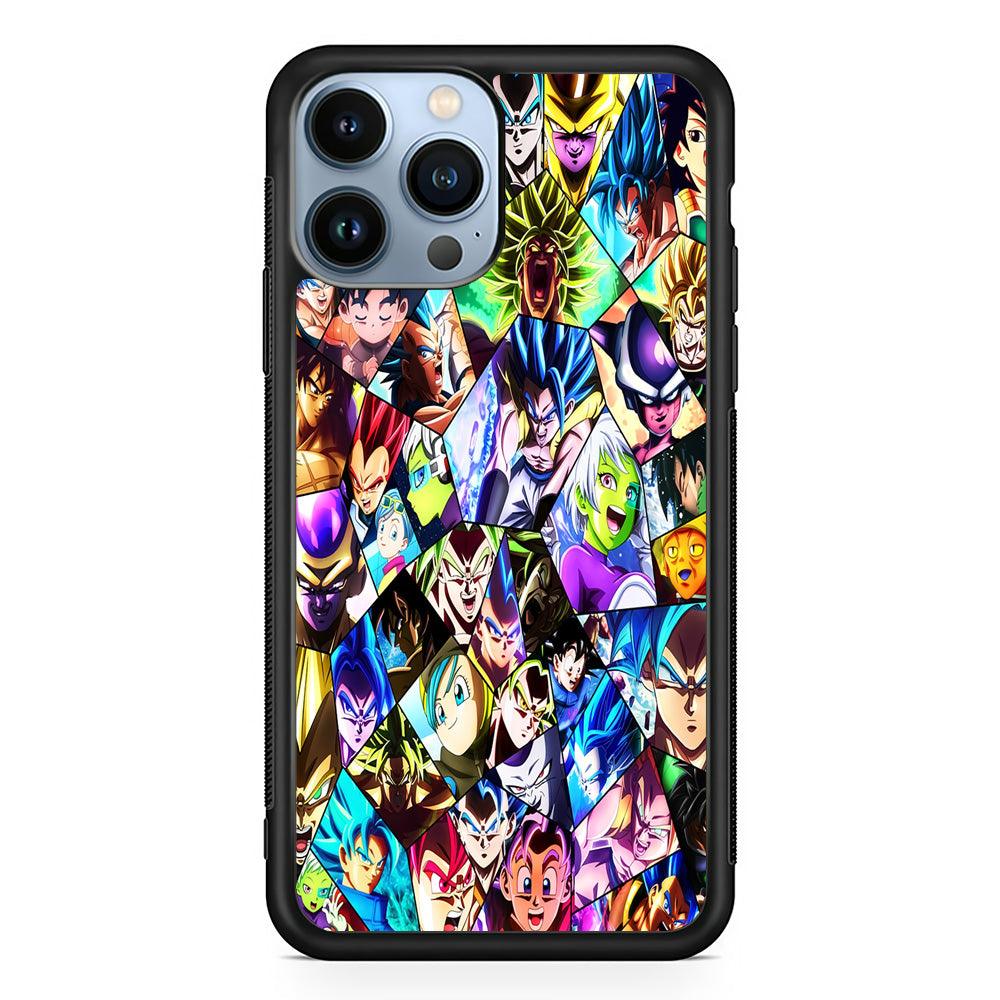 Goku And All Characters iPhone 13 Pro Max Case-Rubber / Black (2D Case)-Xtracase