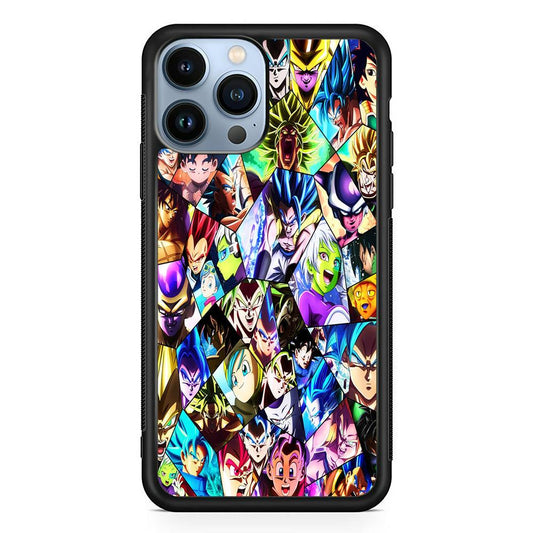 Goku And All Characters iPhone 13 Pro Max Case-Rubber / Black (2D Case)-Xtracase