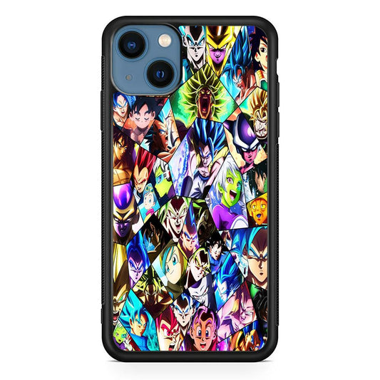 Goku And All Characters iPhone 13 Mini Case-Rubber / Black (2D Case)-Xtracase