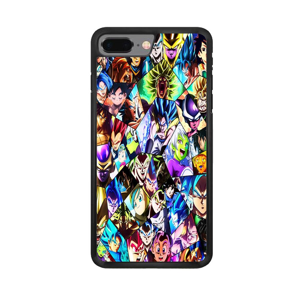 Goku And All Characters iPhone 8 Plus Case-Rubber / Black (2D Case)-Xtracase