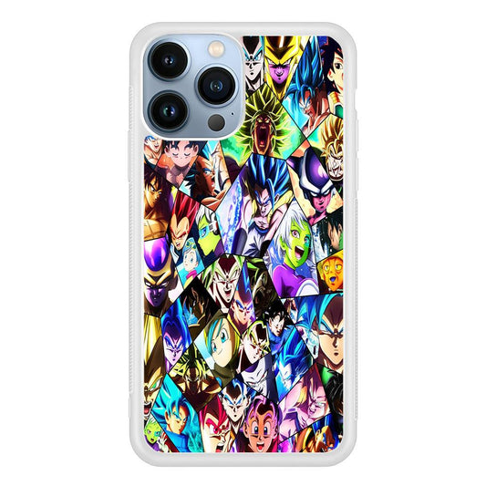Goku And All Characters iPhone 13 Pro Case-Rubber / White (2D Case)-Xtracase