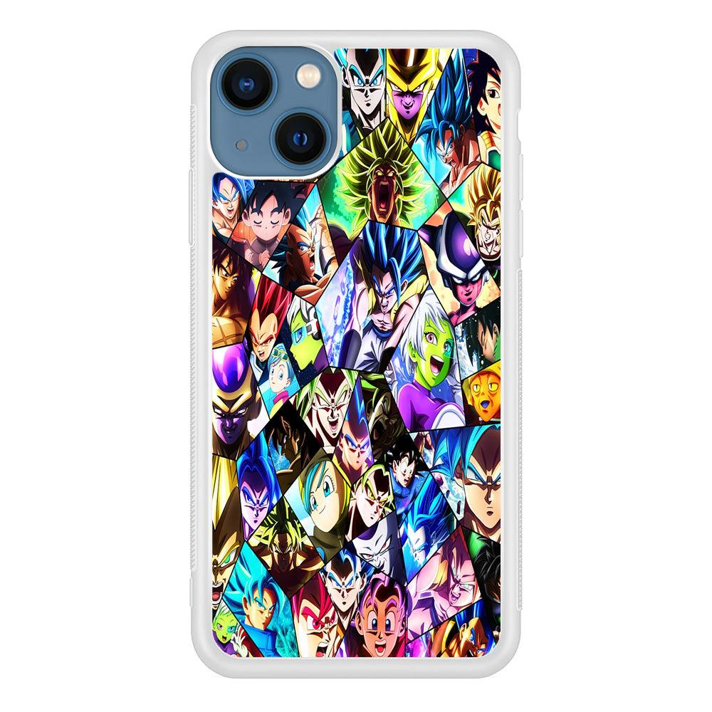 Goku And All Characters iPhone 13 Mini Case-Rubber / White (2D Case)-Xtracase