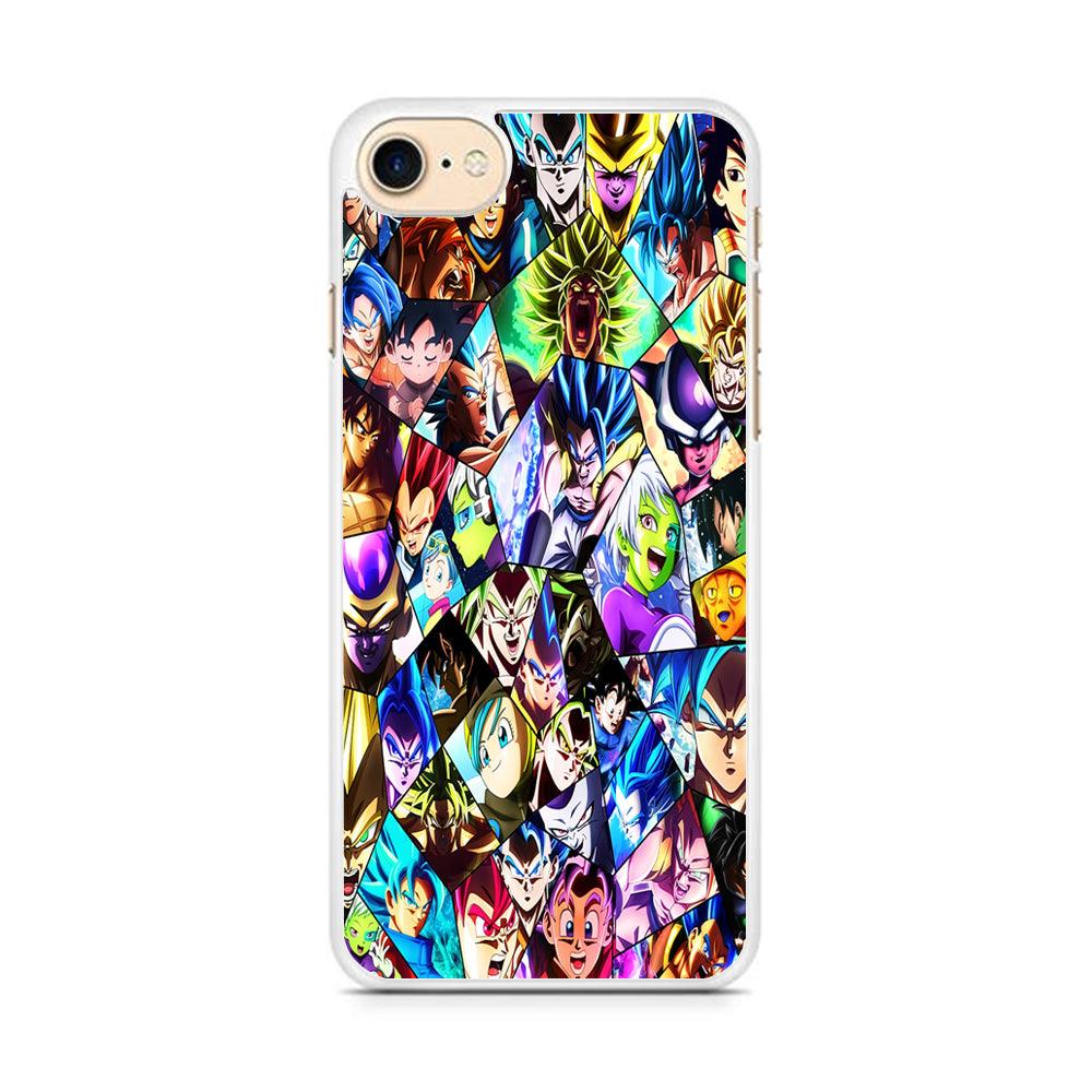Goku And All Characters iPhone 8 Case-Rubber / White (2D Case)-Xtracase