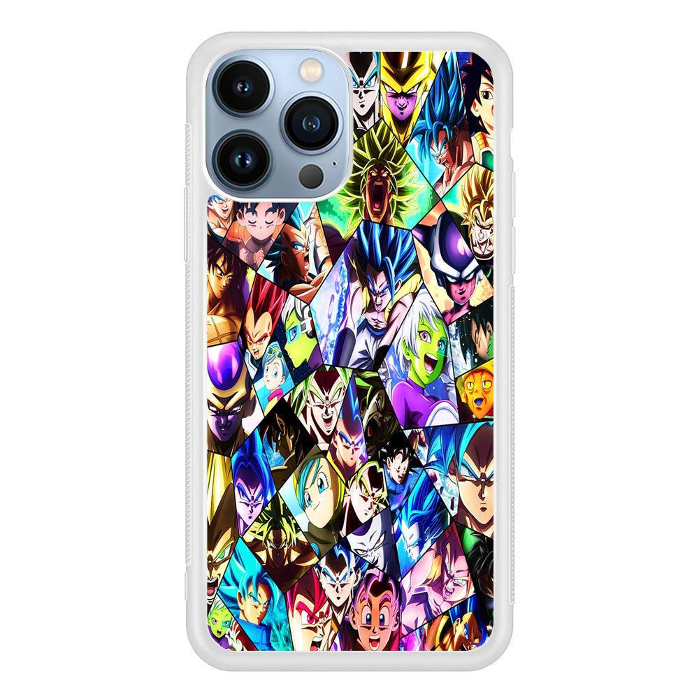 Goku And All Characters iPhone 13 Pro Max Case-Rubber / White (2D Case)-Xtracase