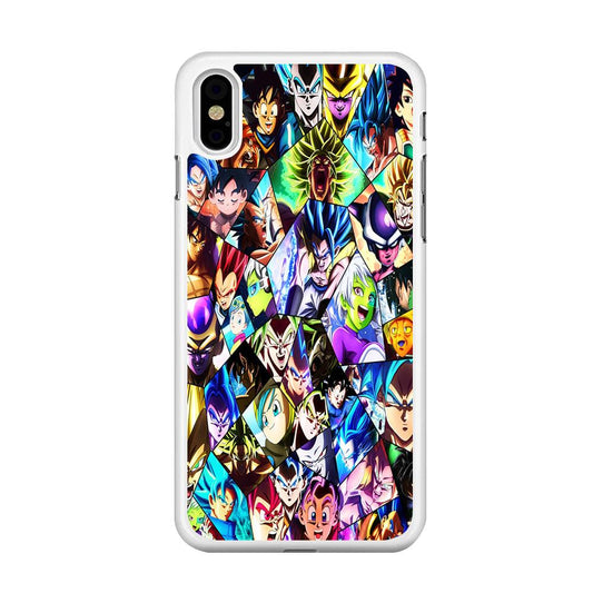 Goku And All Characters iPhone X Case-Rubber / White (2D Case)-Xtracase