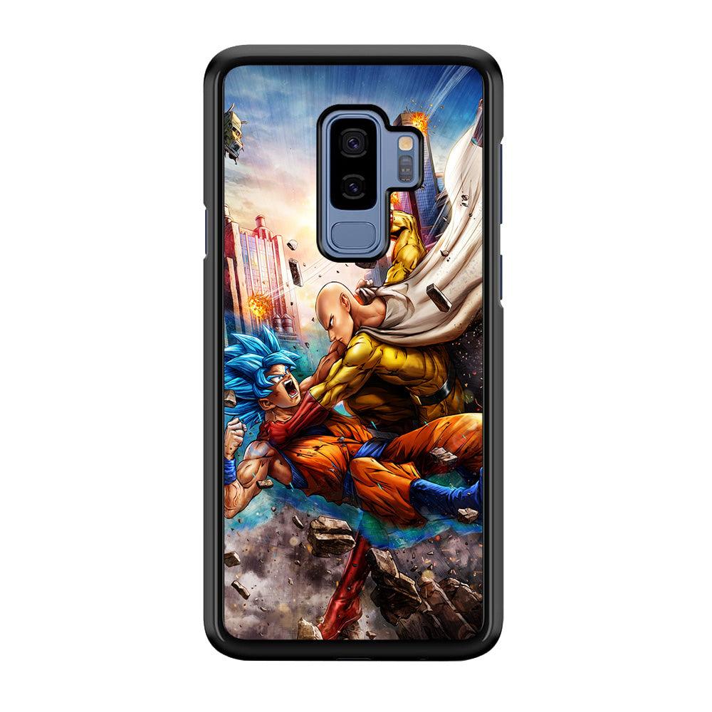 Goku VS Saitama Samsung Galaxy S9 Plus Case-Rubber / Black (2D Case)-Xtracase