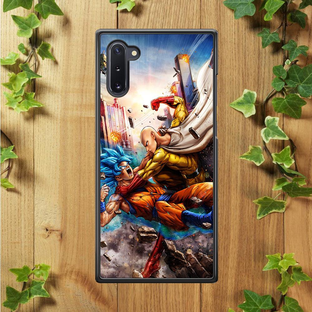 Goku VS Saitama Samsung Galaxy Note 10 Case-Rubber / Black (2D Case)-Xtracase