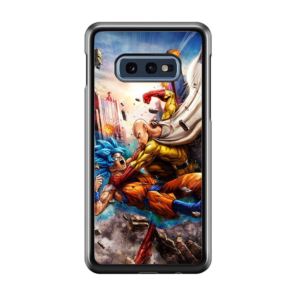 Goku VS Saitama Samsung Galaxy S10E Case-Rubber / Black (2D Case)-Xtracase