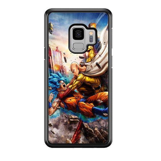 Goku VS Saitama Samsung Galaxy S9 Case-Rubber / Black (2D Case)-Xtracase
