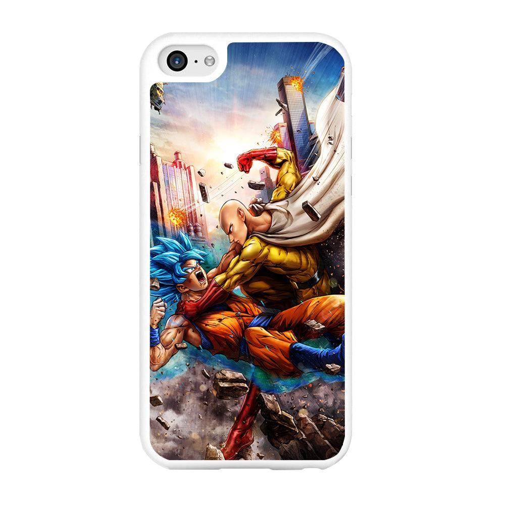 Goku VS Saitama iPhone 6 | 6s Case-Rubber / White (2D Case)-Xtracase