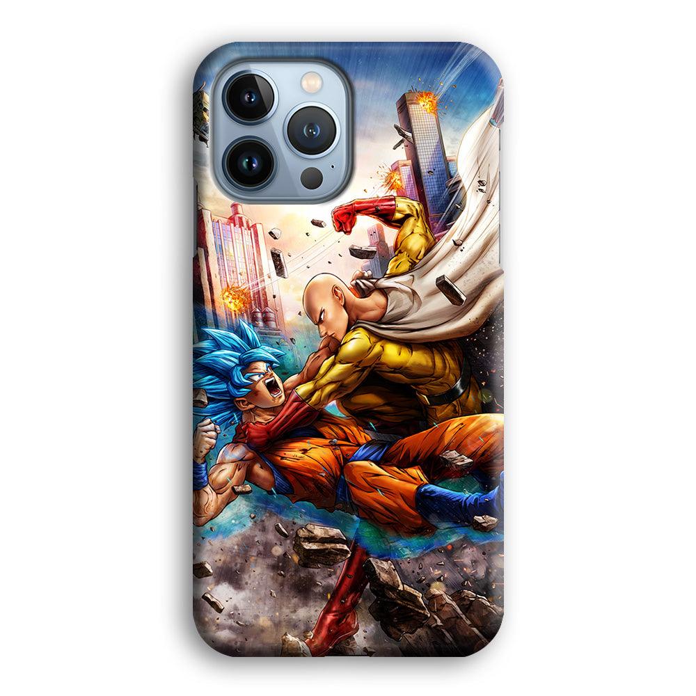 Goku VS Saitama iPhone 13 Pro Case-Plastic / Full Wrap (3D Case)-Xtracase
