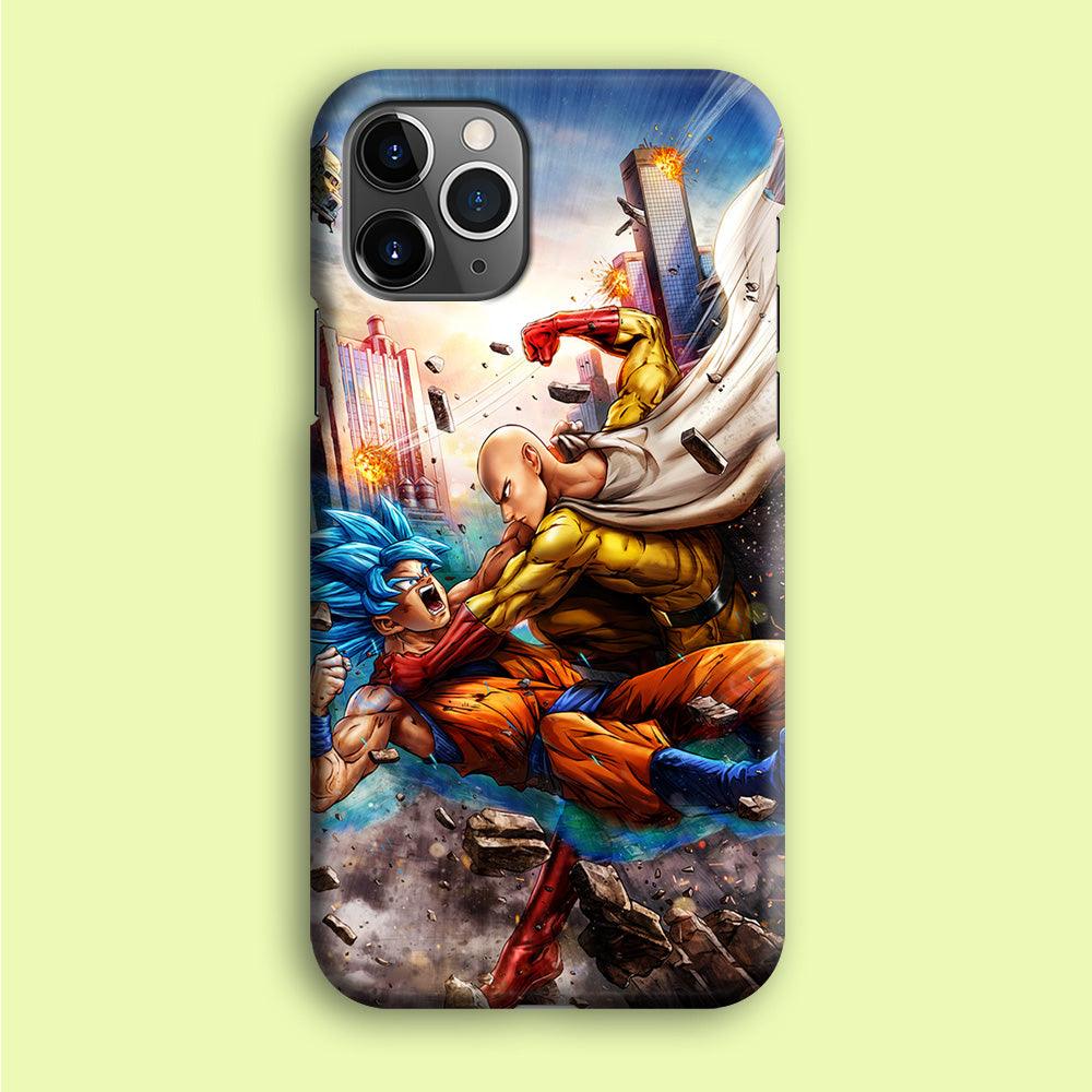 Goku VS Saitama iPhone 12 Pro Case-Plastic / Full Wrap (3D Case)-Xtracase