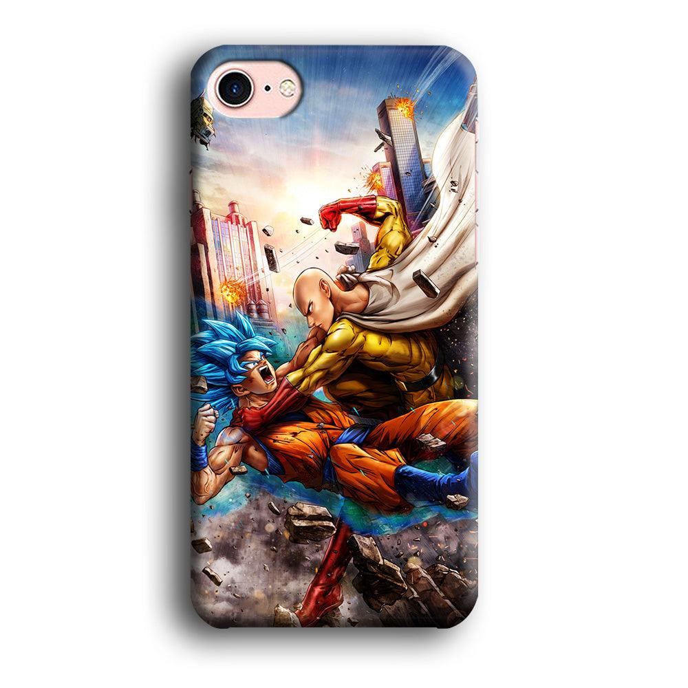 Goku VS Saitama iPhone 7 Case-Plastic / Full Wrap (3D Case)-Xtracase