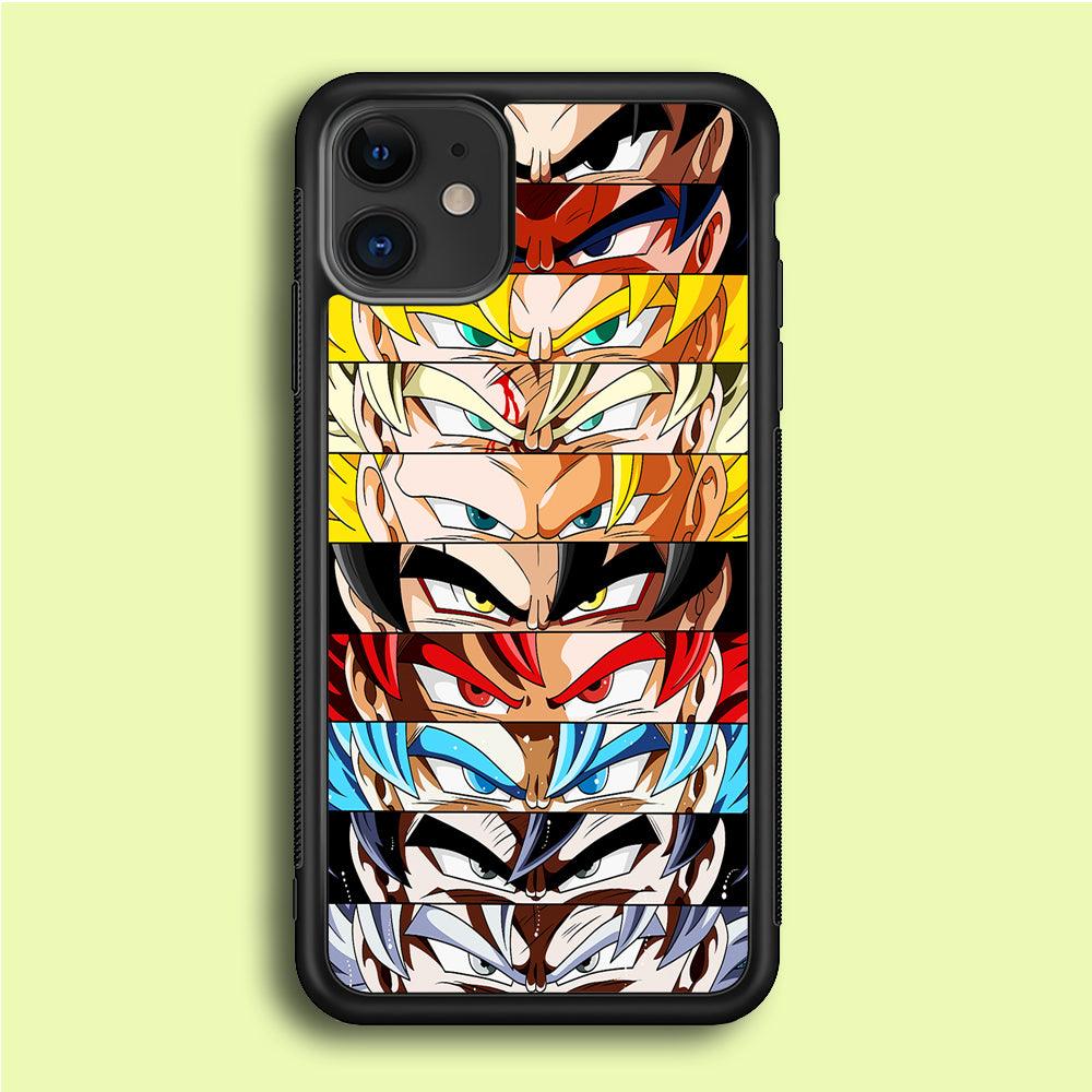 Goku's Eyes Group Dragon Ball iPhone 12 Mini Case-Rubber / Black (2D Case)-Xtracase