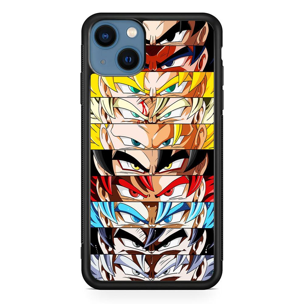 Goku's Eyes Group Dragon Ball iPhone 13 Mini Case-Rubber / Black (2D Case)-Xtracase
