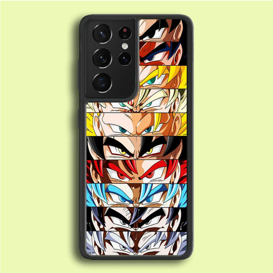 Goku's Eyes Group Dragon Ball Samsung Galaxy S21 Ultra Case-Rubber / Black (2D Case)-Xtracase
