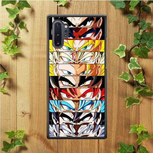 Goku's Eyes Group Dragon Ball Samsung Galaxy Note 10 Plus Case-Rubber / White (2D Case)-Xtracase