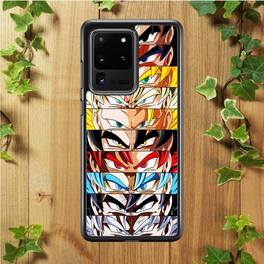 Goku's Eyes Group Dragon Ball Samsung Galaxy S20 Ultra Case-Rubber / White (2D Case)-Xtracase