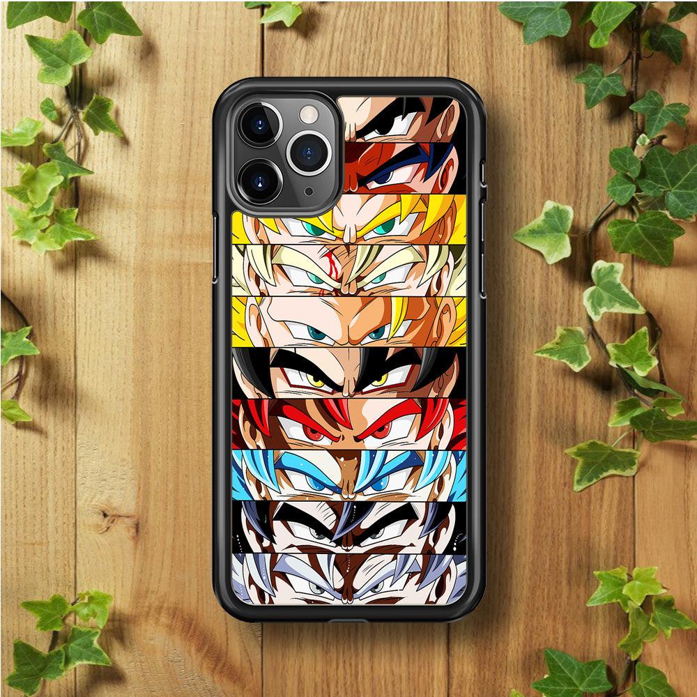 Goku's Eyes Group Dragon Ball iPhone 11 Pro Max Case-Rubber / Black (2D Case)-Xtracase
