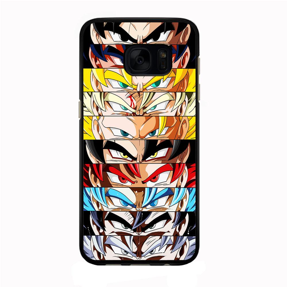 Goku's Eyes Group Dragon Ball Samsung Galaxy S7 Edge Case-Rubber / Black (2D Case)-Xtracase