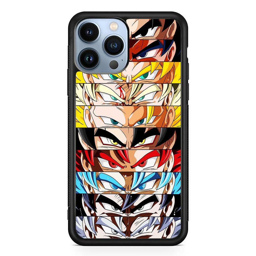 Goku's Eyes Group Dragon Ball iPhone 13 Pro Case-Rubber / Black (2D Case)-Xtracase