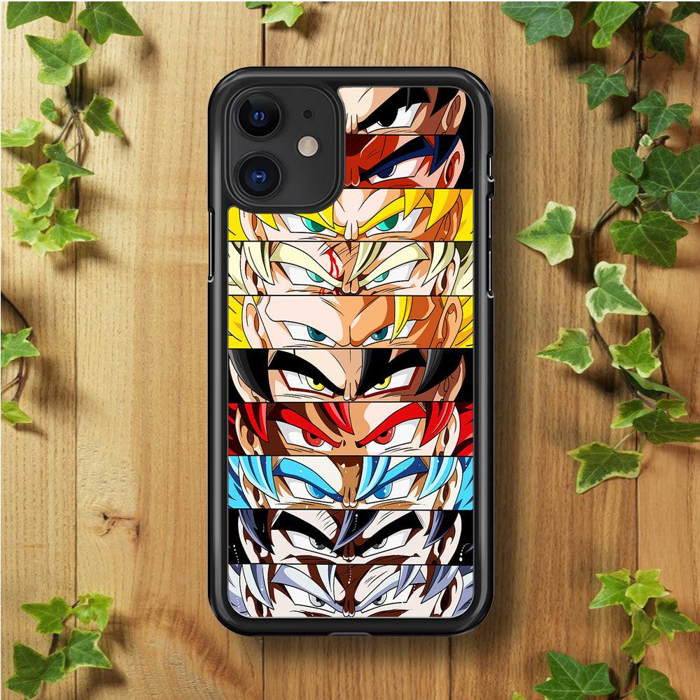 Goku's Eyes Group Dragon Ball iPhone 11 Case-Rubber / Black (2D Case)-Xtracase