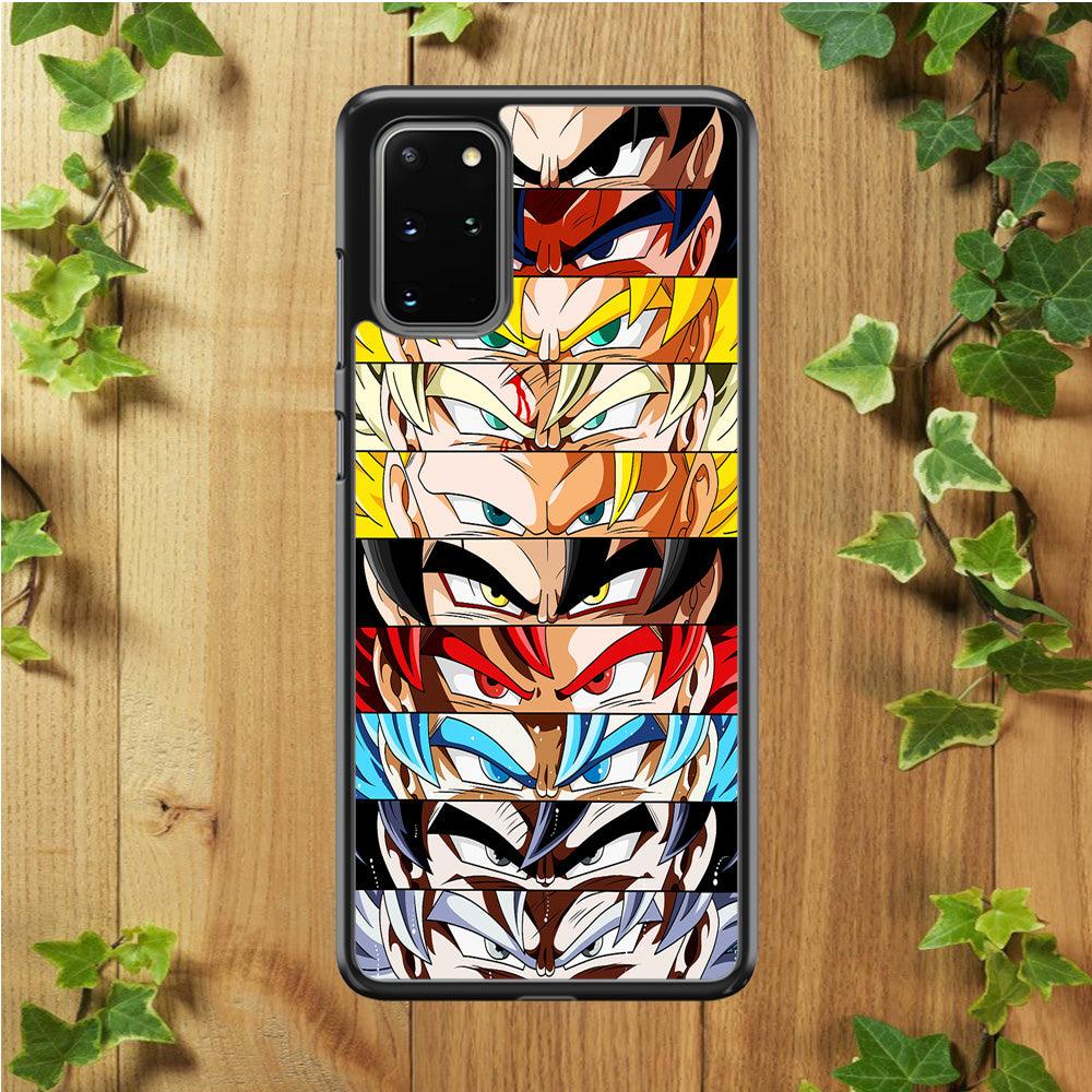 Goku's Eyes Group Dragon Ball Samsung Galaxy S20 Plus Case-Rubber / Black (2D Case)-Xtracase