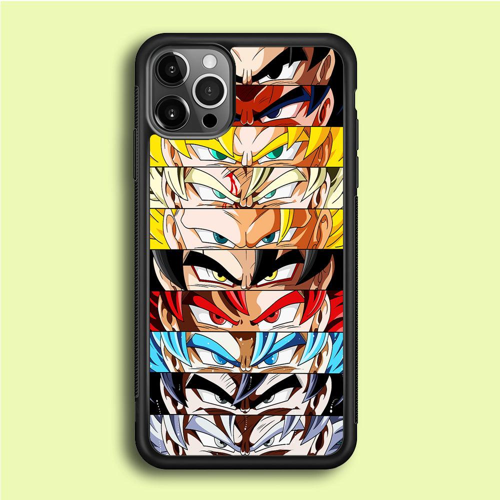 Goku's Eyes Group Dragon Ball iPhone 12 Pro Max Case-Rubber / Black (2D Case)-Xtracase