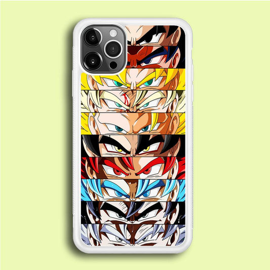Goku's Eyes Group Dragon Ball iPhone 12 Pro Case-Rubber / White (2D Case)-Xtracase