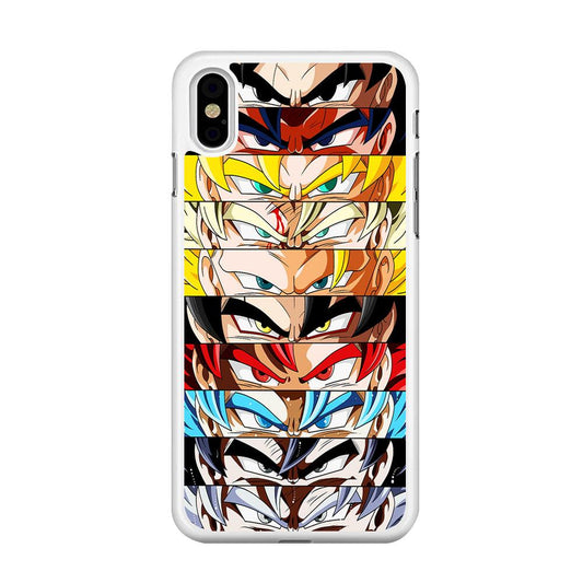 Goku's Eyes Group Dragon Ball iPhone Xs Case-Rubber / White (2D Case)-Xtracase