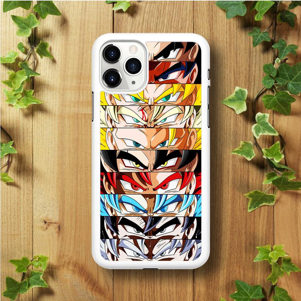 Goku's Eyes Group Dragon Ball iPhone 11 Pro Max Case-Rubber / White (2D Case)-Xtracase