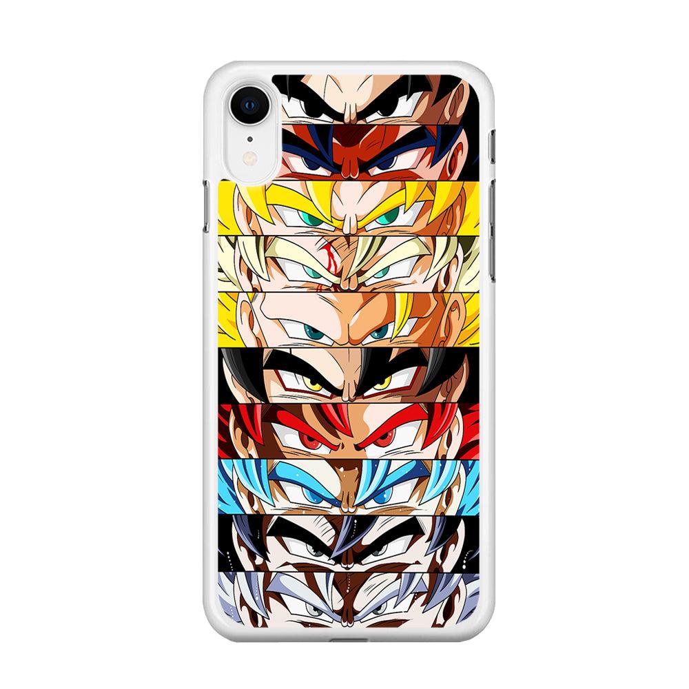 Goku's Eyes Group Dragon Ball iPhone XR Case-Rubber / White (2D Case)-Xtracase
