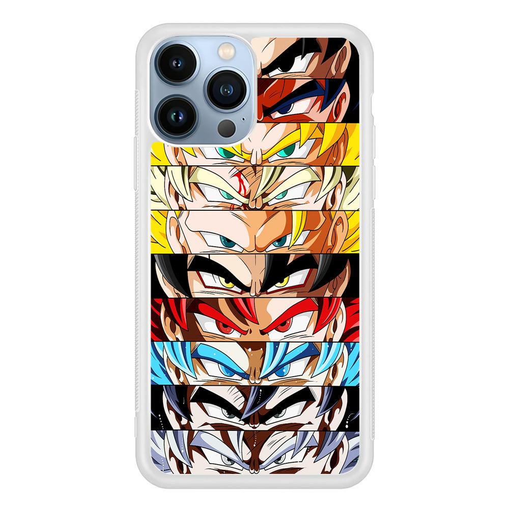 Goku's Eyes Group Dragon Ball iPhone 13 Pro Case-Rubber / White (2D Case)-Xtracase