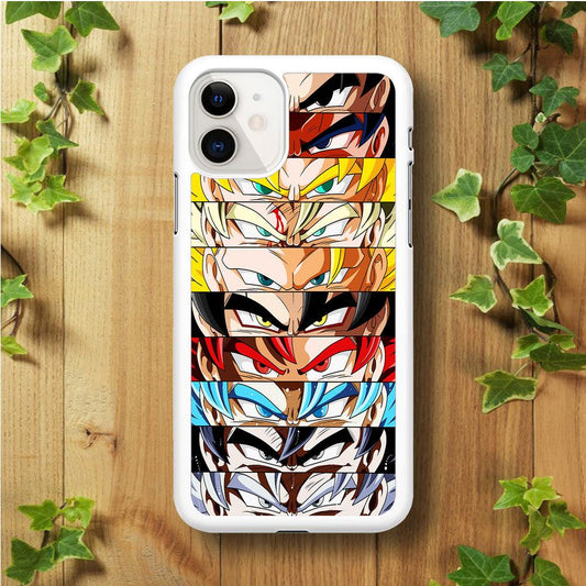 Goku's Eyes Group Dragon Ball iPhone 11 Case-Rubber / White (2D Case)-Xtracase