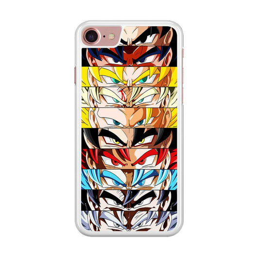 Goku's Eyes Group Dragon Ball iPhone SE 2020 Case-Rubber / White (2D Case)-Xtracase