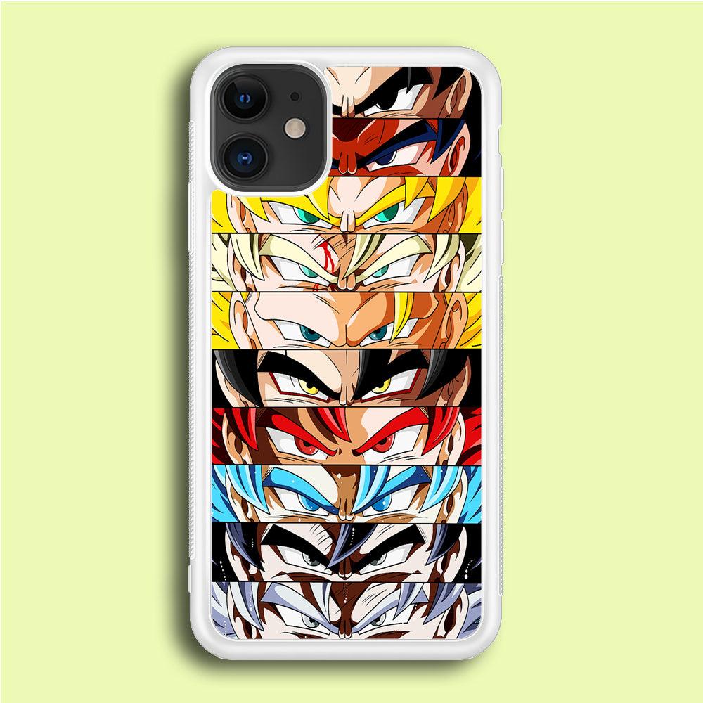 Goku's Eyes Group Dragon Ball iPhone 12 Mini Case-Rubber / White (2D Case)-Xtracase